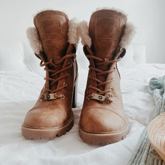 GBG Los Angeles lace up faux fur boots - Picture 7 of 13